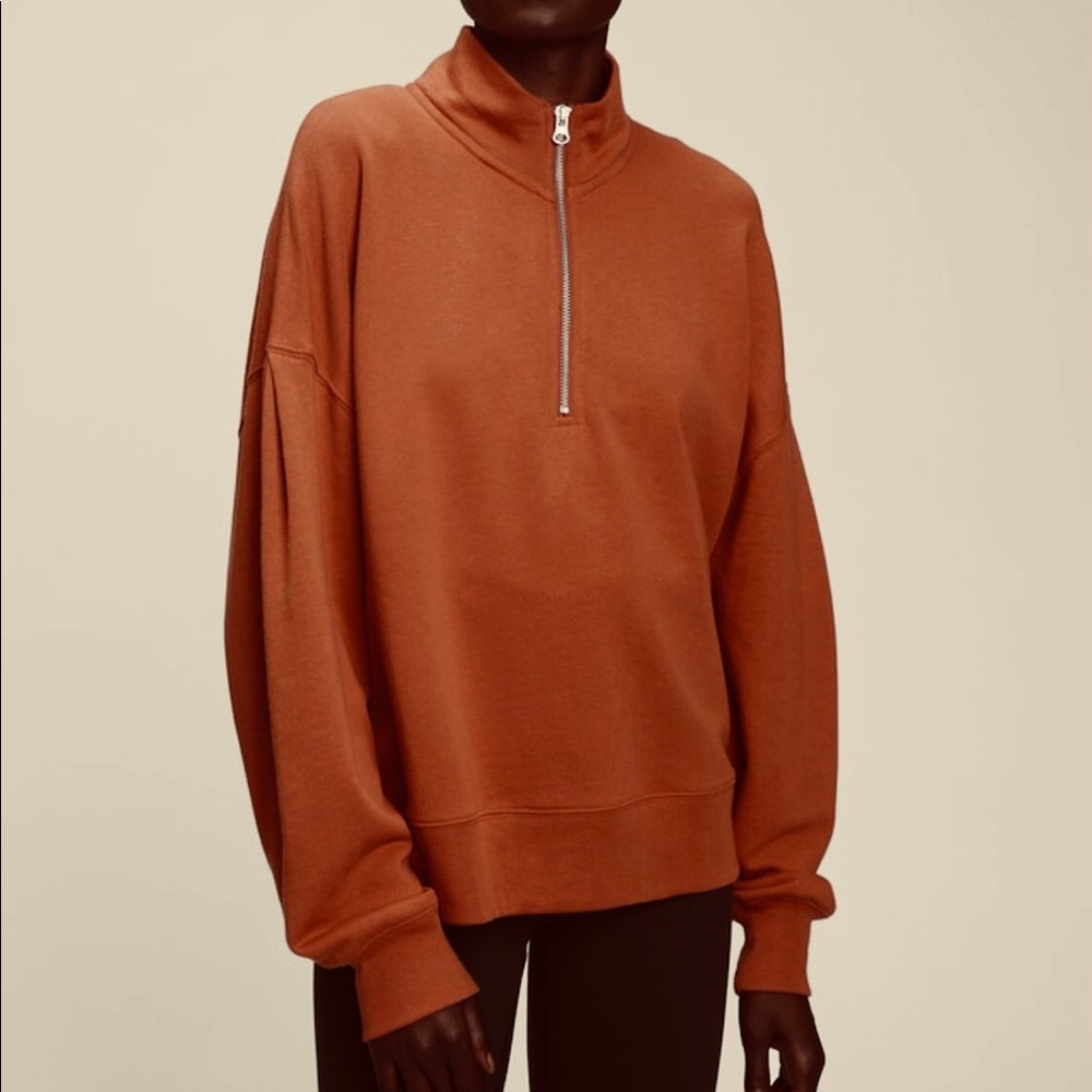 Gap burnt orange half zip sweater